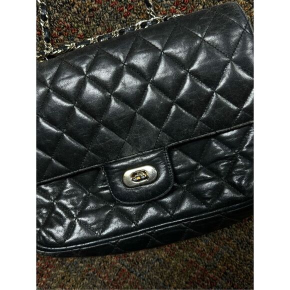 jay Herbert New York jet grey tufted leather designer purse - Picture 4 of 5